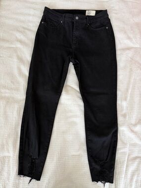Cosmic Blue Love Black High-Rise Stretch Jeans distressed size 31 (12)